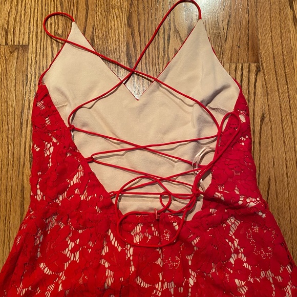Lush red lace dress size large - Picture 4 of 6